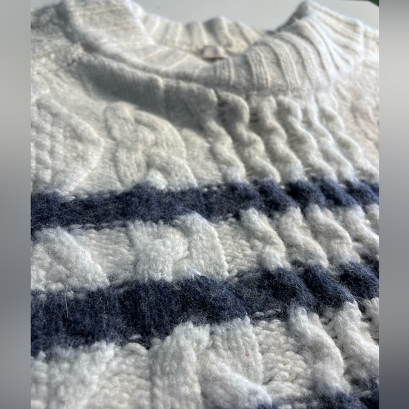 Madewell Striped Cable Knit Wool/ Alpaca Blend Sweater – Size M - Picture 9 of 9